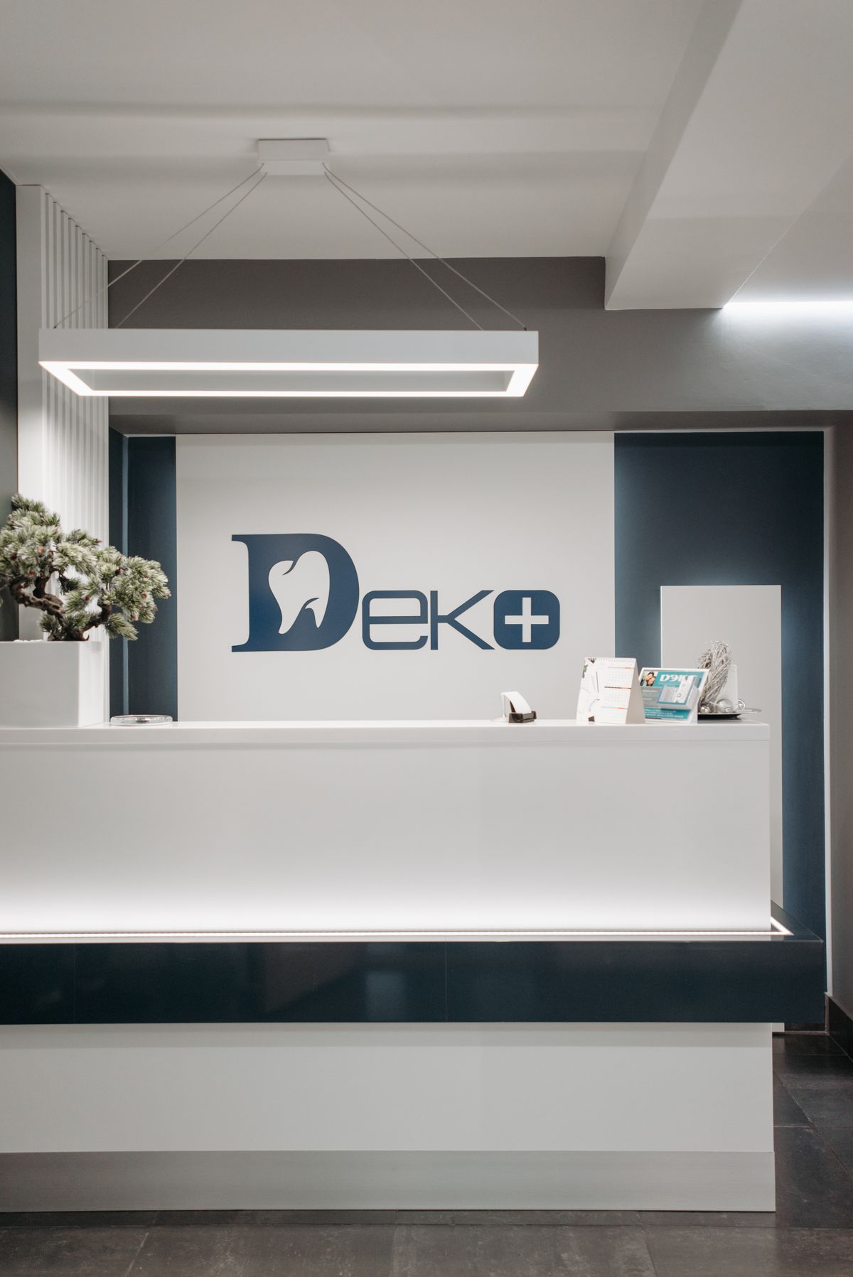 Modern dental clinic reception area